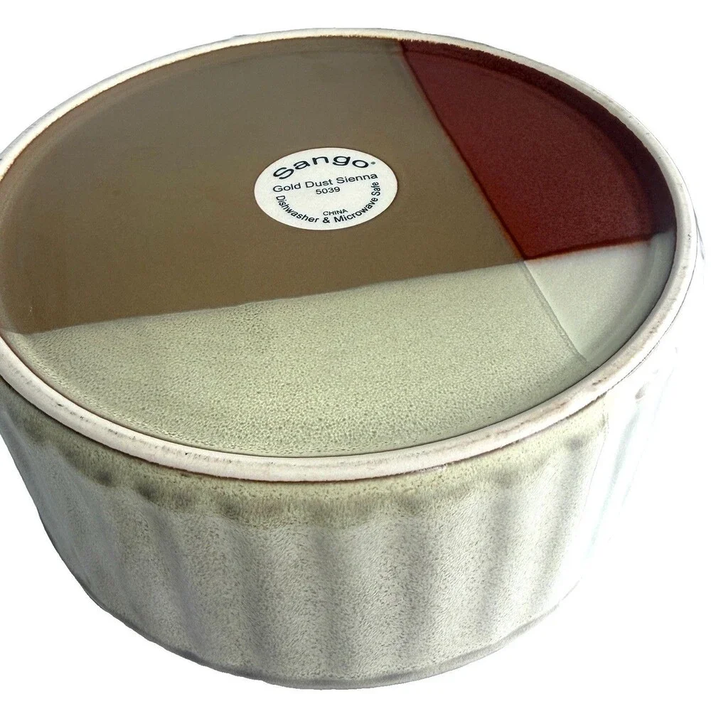 Sango Gold Dust 5039 Sienna 8” Large Soufflé Bowl Serving Discontinued